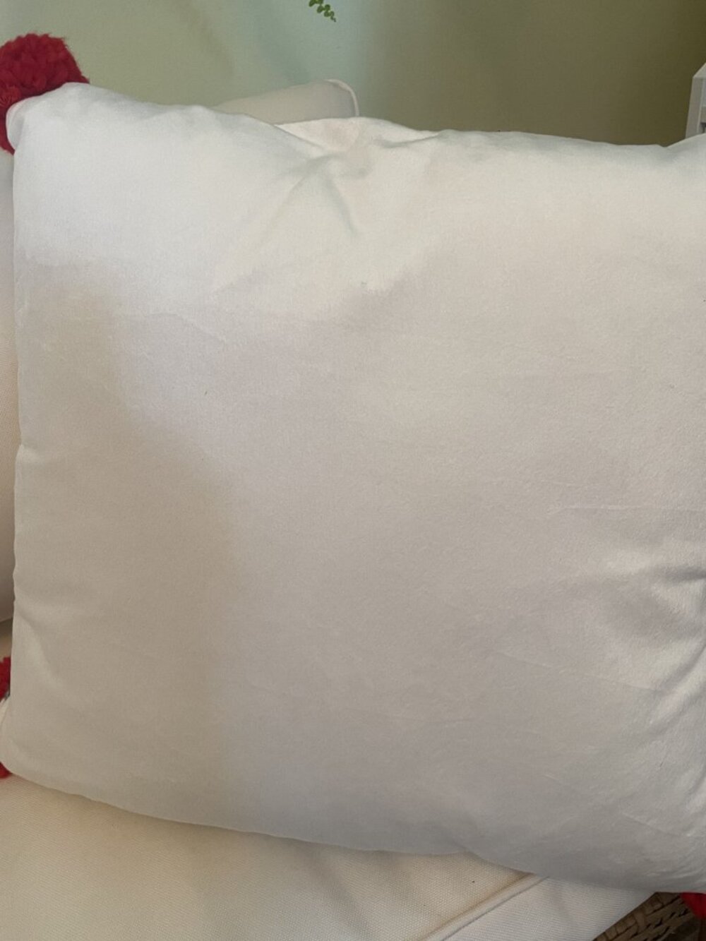 NWT HBC Stripes Chunky Knit Throw Pillow with Pom Poms | Hudson's Bay - Picture 5 of 6